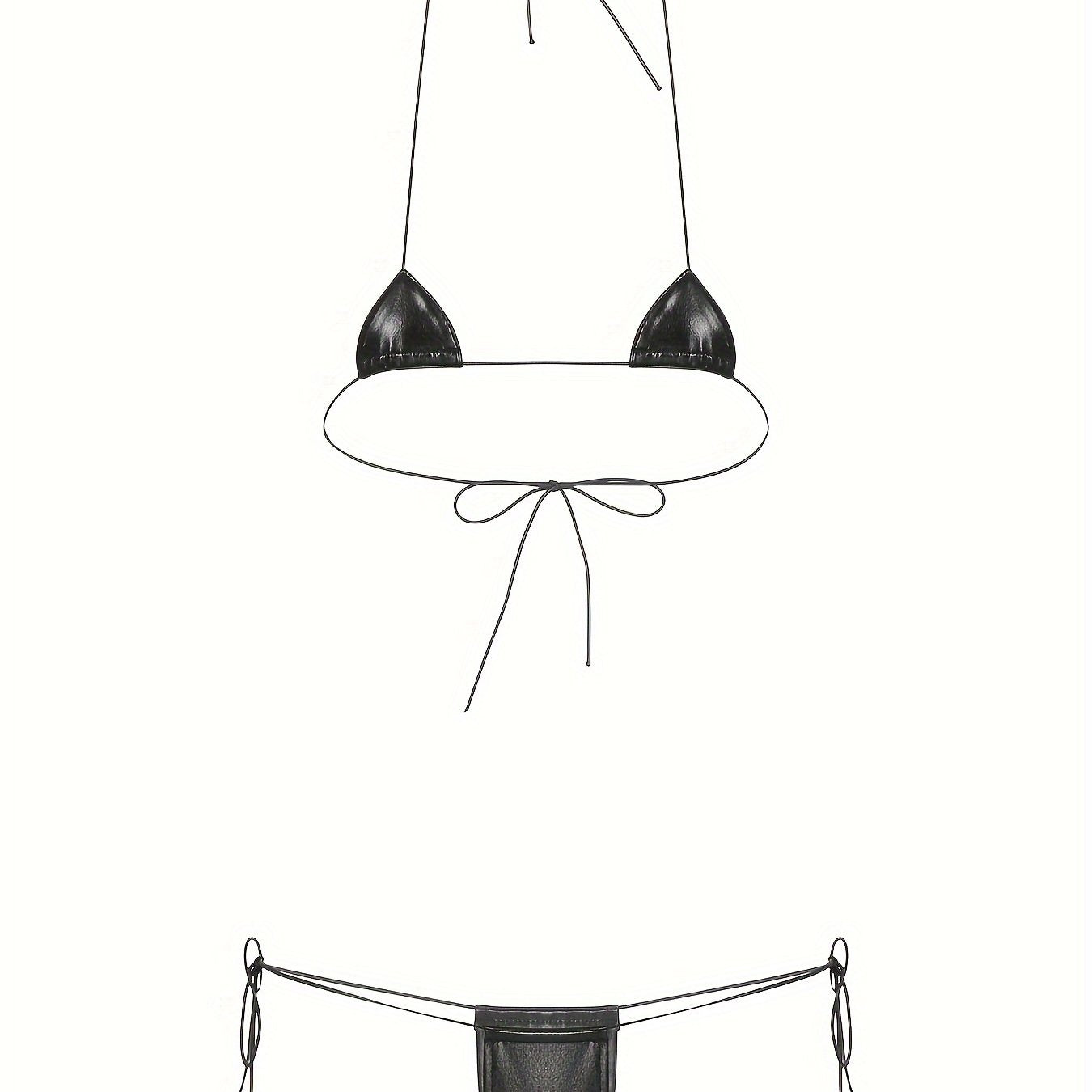 Jozibali halter bo'yinli ichki kiyim to'plami, brassi, ichki kiyim va orqasi ochiq dizaynni o'z ichiga oladi.