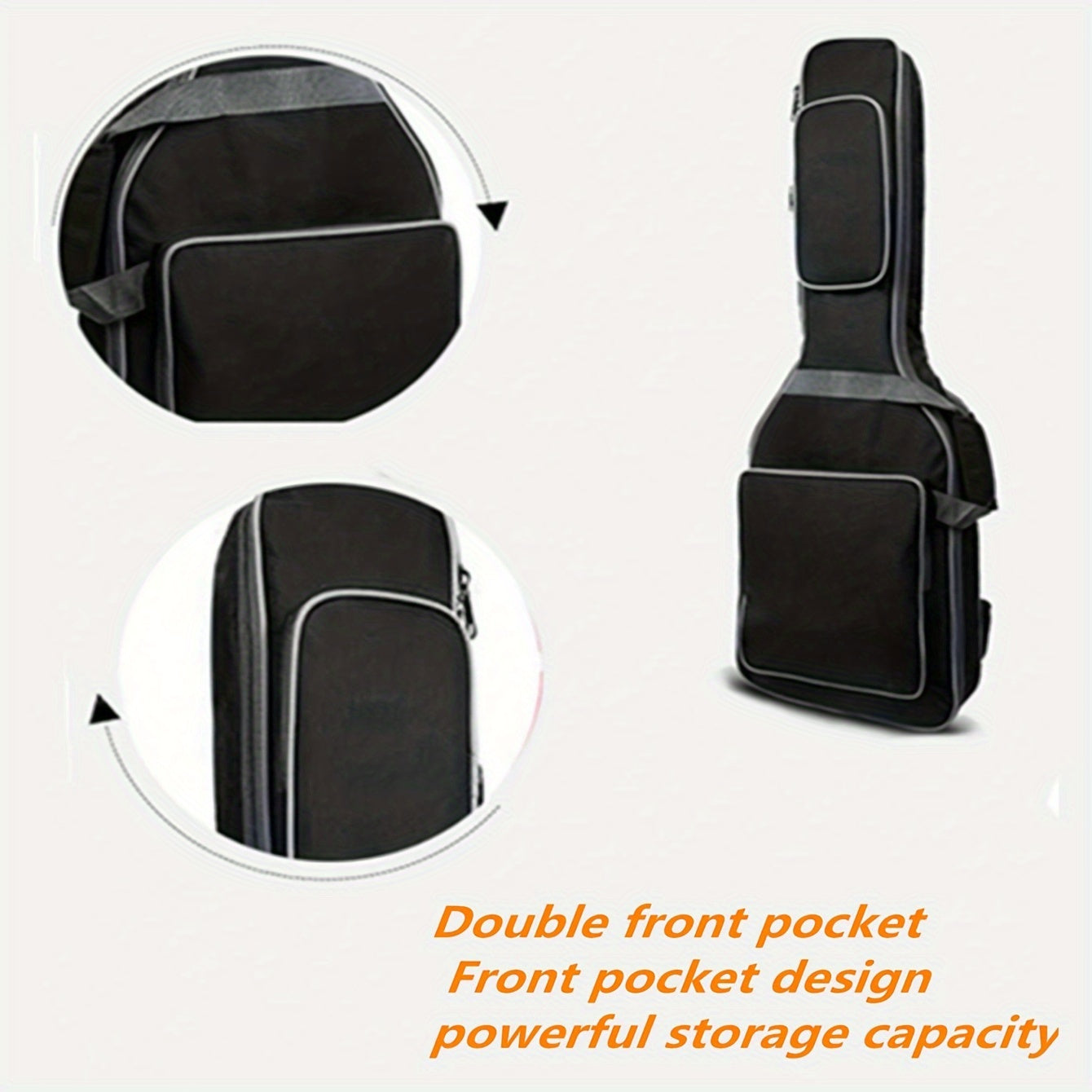 Funda duradera para guitarra eléctrica y bajo en poliéster con correa ajustable y acolchado