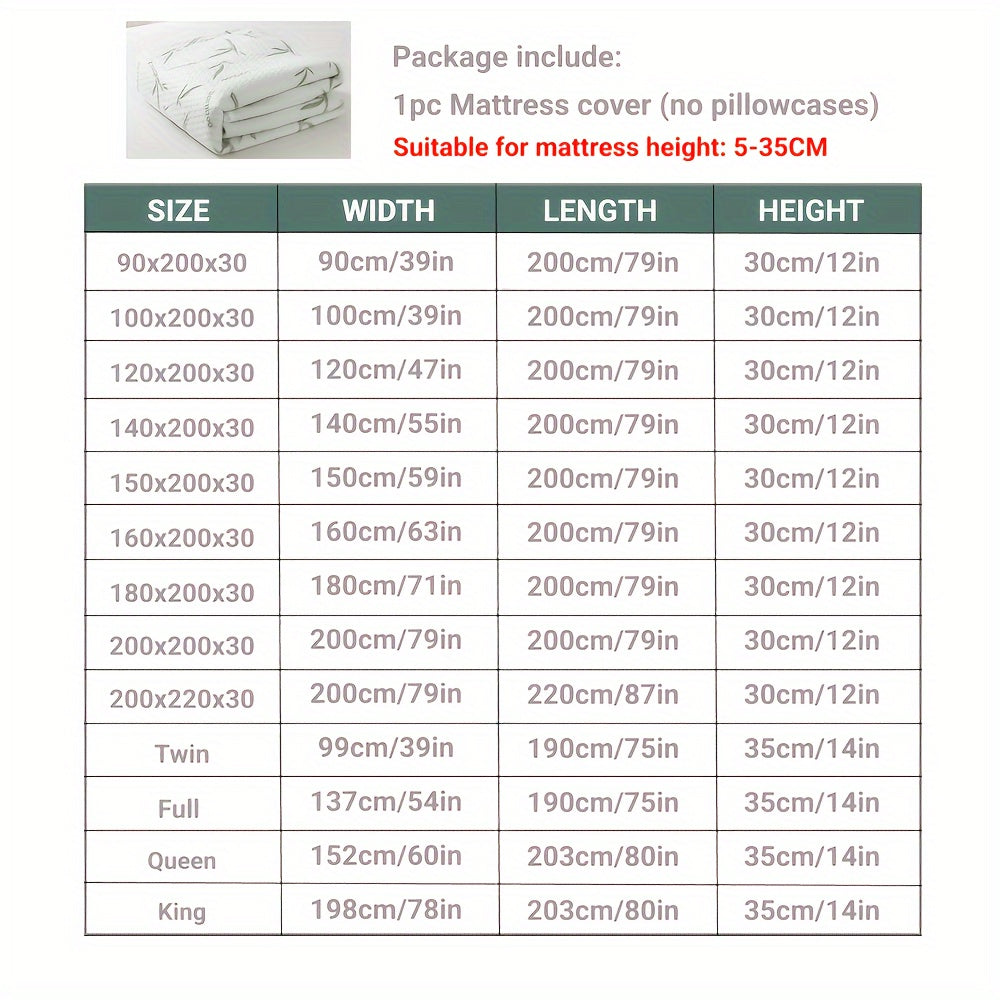 Bamboo Fiber Waterproof Mattress Protector Knitted Bed Cover with Cooling Technology