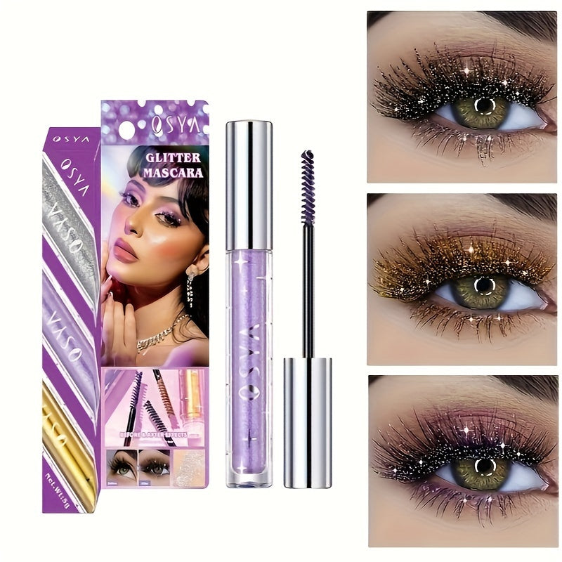 Women Glitter Waterproof Mascara Curling Lengthening Makeup Tool