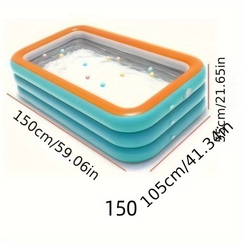 Inflatable Pool for Summer Water Play Circular PVC Yard Pool with 301L-400L Capacity