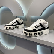 Men's Low Top Skate Shoes Casual Sneakers Non-Slip Comfortable PU Fabric Lace-Up