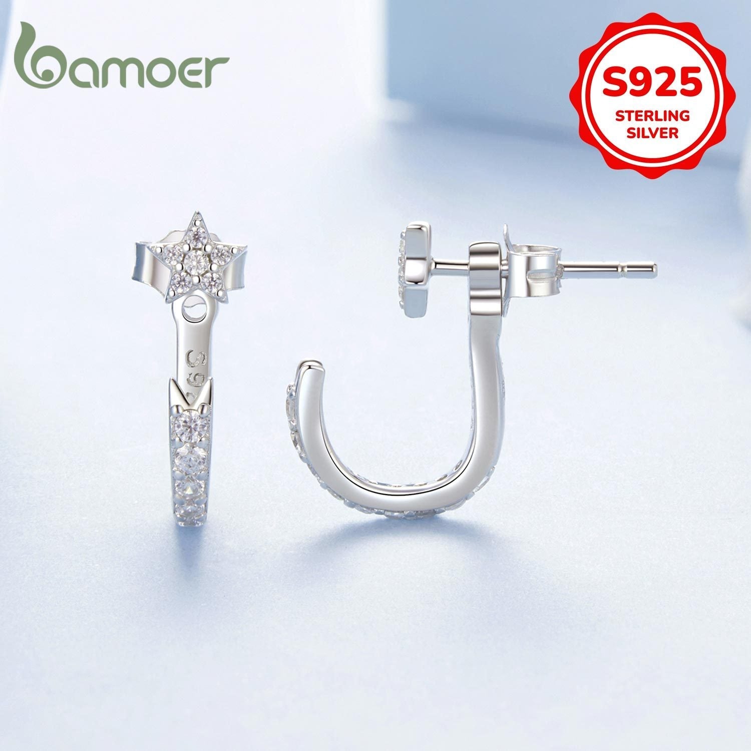 Sterling Silver Dangle Earrings with Glitter Zirconia for Women Suitable for Festivals and Parties