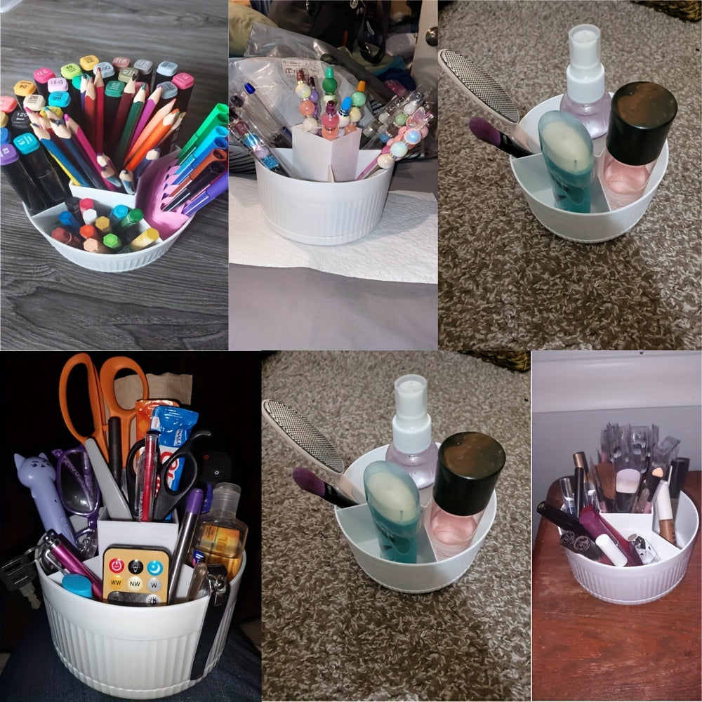 Mustahkam, zanglamaydigan kosmetik saqlash tashkilotchisi, hammom va ofis uchun cho'tka ushlagichi bilan, lab bo'yog'i, tirnoq bo'yog'i va boshqalar uchun mukammal.