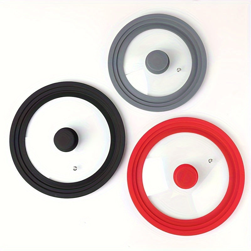 Silicone-Rimmed Glass Lid for Pots and Skillets 20.3cm-27.9cm Dishwasher Safe Heat Resistant
