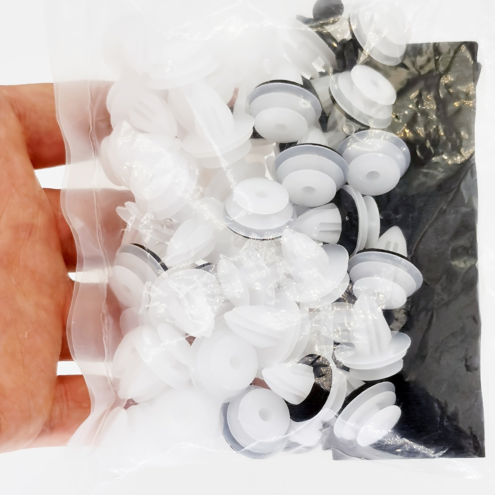 50 Pcs Car Door Panel Clips White Green Plastic Fasteners for Bumper Trim