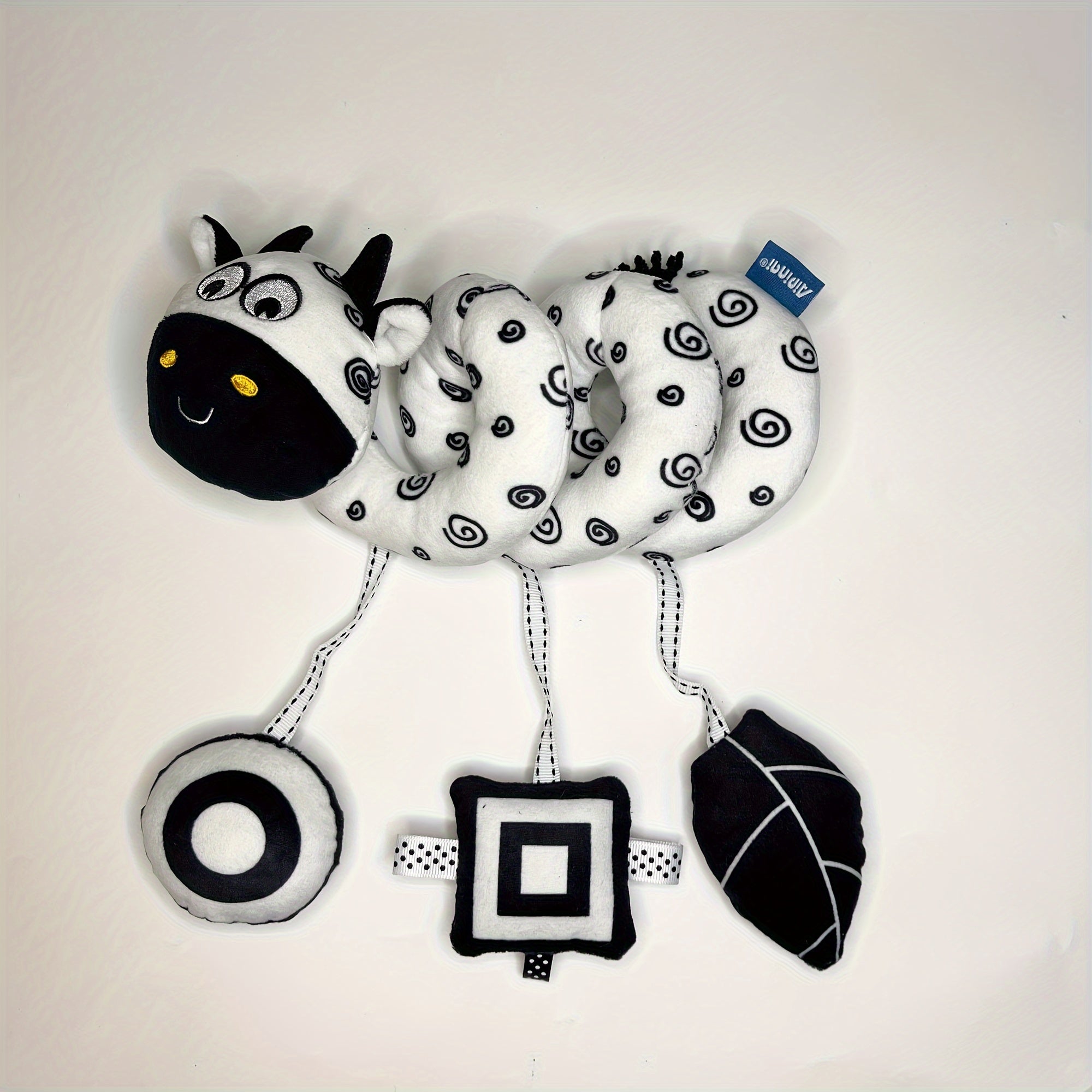 Yangi tug'ilganlar uchun Qora va Oq Patchwork Bolalar Aravachasi va Kreslo Mobil Rattle O'yinchoq