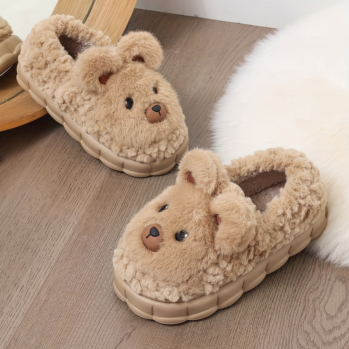 Women's Fleece-Lined Winter Shoes Non-Slip Indoor Cartoon Animal