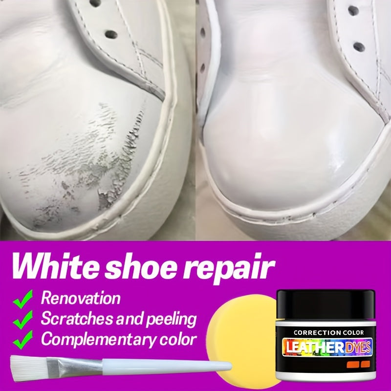 White Leather Shoe Polish Repair Cream for Sneakers Scratch Remover 30g