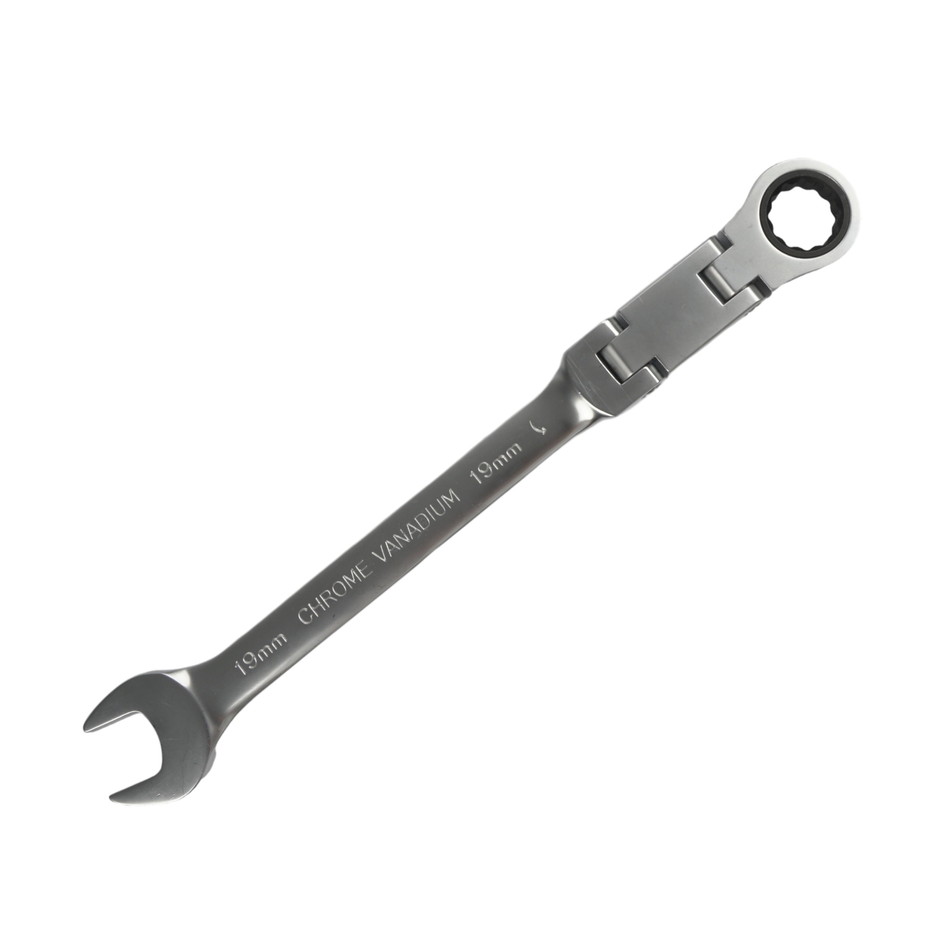 180° Flexible Head Ratchet Wrench Set, 8-19mm, Deep Offset, Dual-Purpose