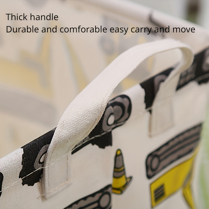 cesta de lavandería de lona impermeable con asas para ropa, juguetes y organización del hogar