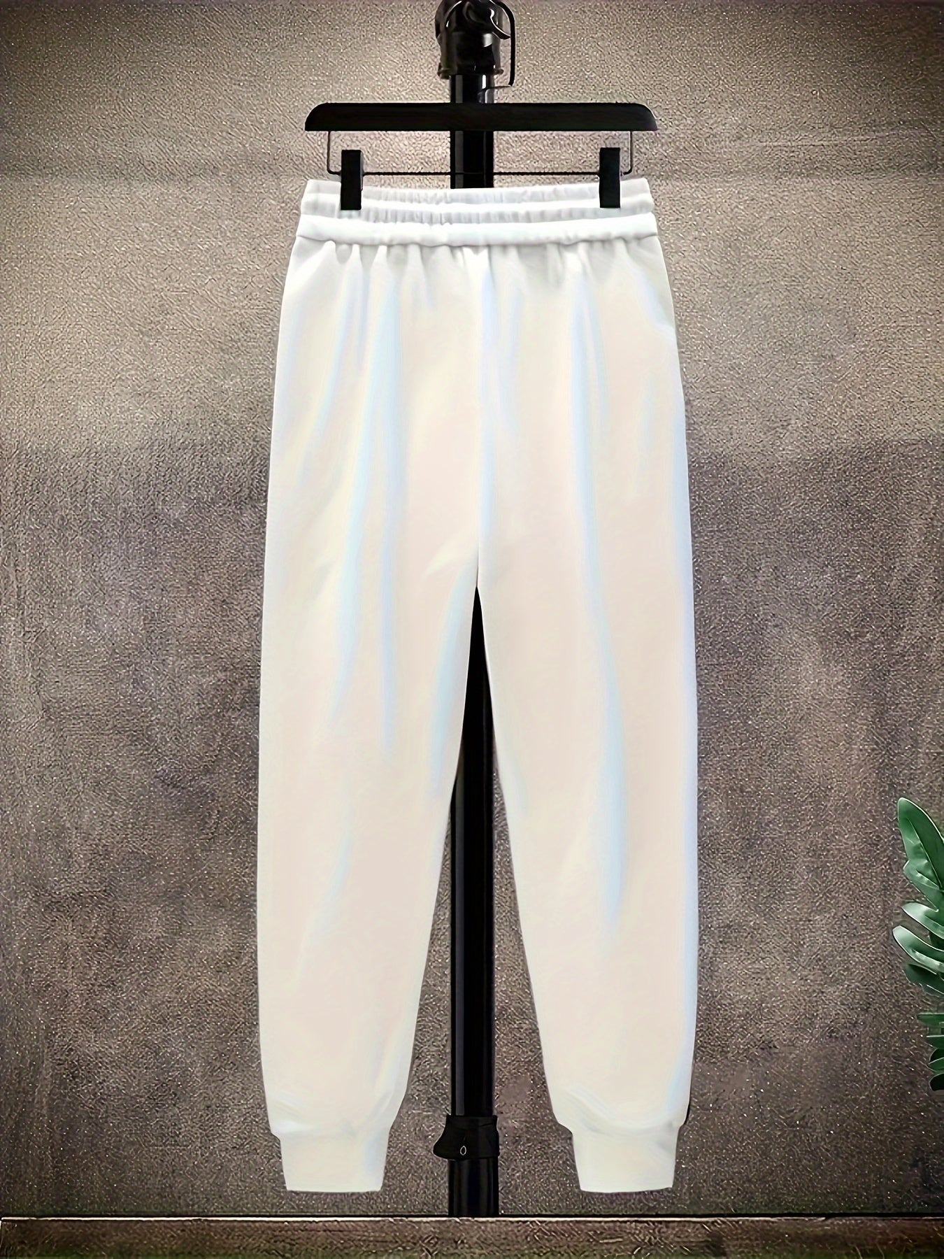 Мужской повседневный спортивный костюм из полиэстера с худи и карманом, однотонный, с длинным рукавом, вязаный материал