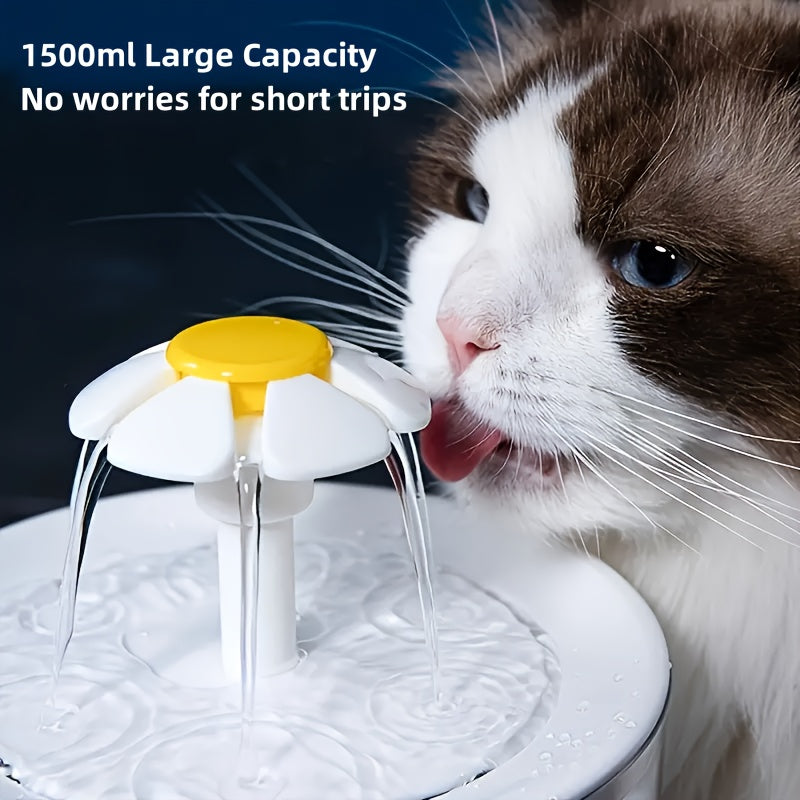 Silent USB Pet Water Fountain for Cats and Dogs 1.5L Food-Grade PP