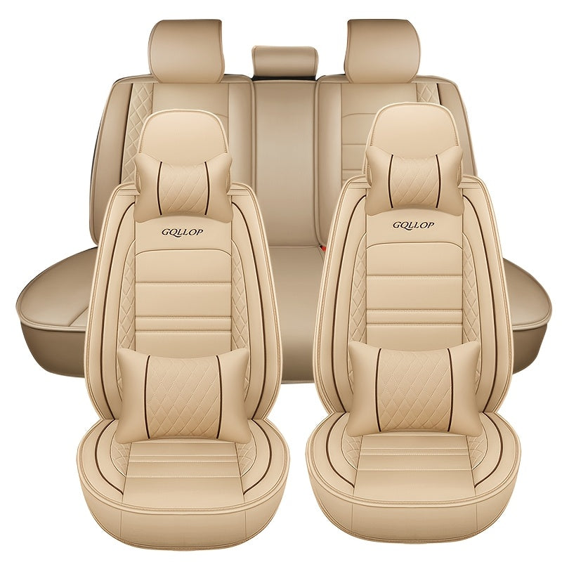 Universal Faux Leather Car Seat Covers Full Coverage Sponge Filled