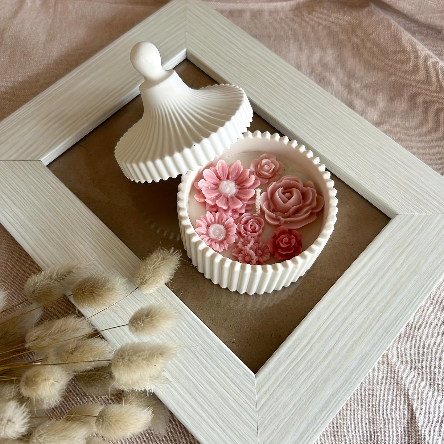 Resin Mold Set for Striped Storage Box with Lid for DIY Jewelry Crafts