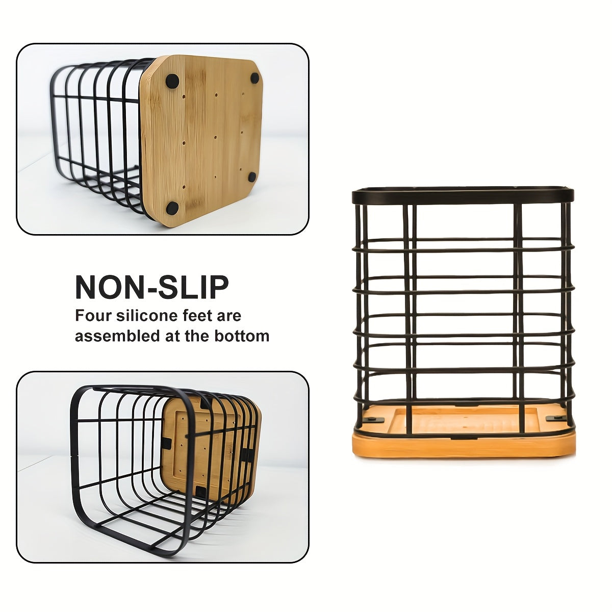 Multifunctional Vertical Kitchen Rack with Cutlery Holder and Organizer