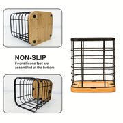 Multifunctional Vertical Kitchen Rack with Cutlery Holder and Organizer