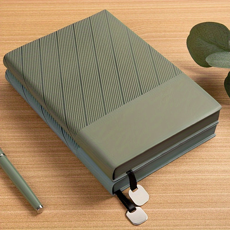 Faux Leather A5 Notebook with Pattern Squared Ruling Soft Cover Bookmark