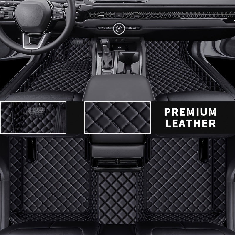 Car Floor Mats Leather 3-Piece Set All-Weather Durable for Left-Hand Drive