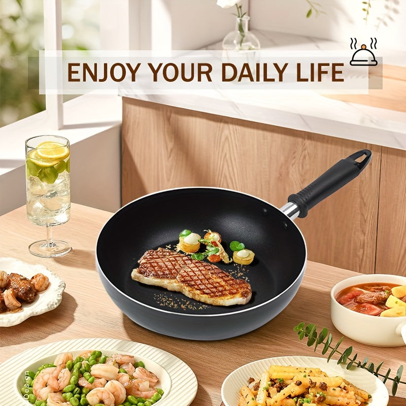 Сковорода для жарки 8,7 дюйма с ручкой, не нагревающейся - антипригарная глубокая сковорода без PFOA, идеальна для здорового приготовления пищи