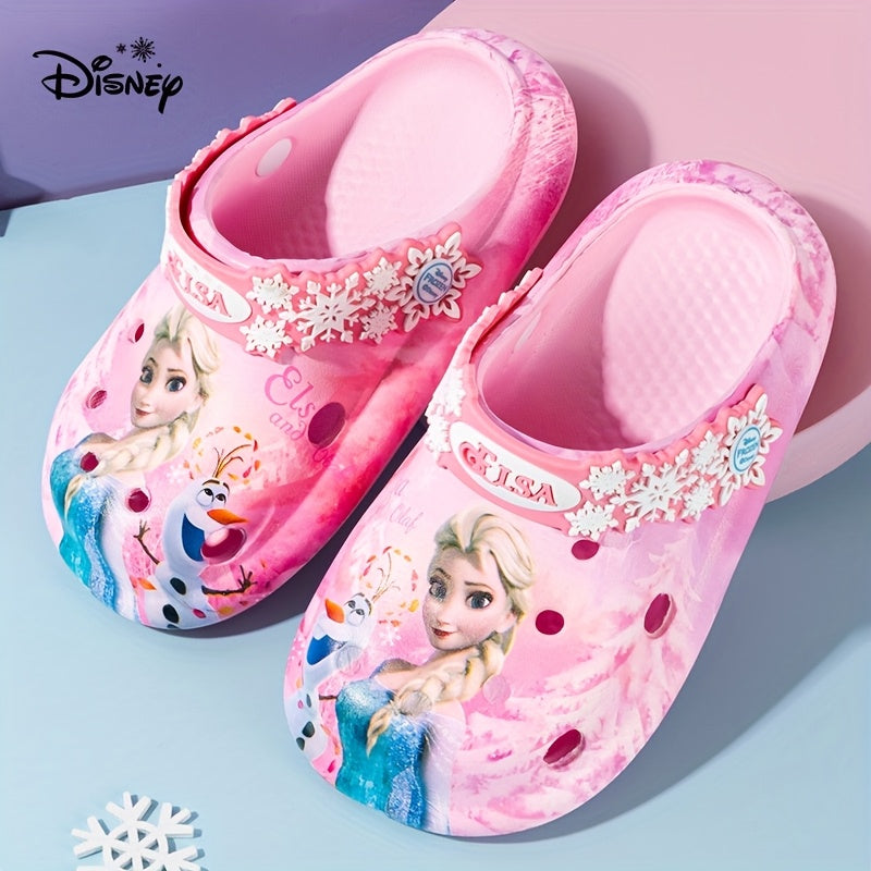 Girls' Summer Elsa Slippers with Soft Sole and Bow for Kids
