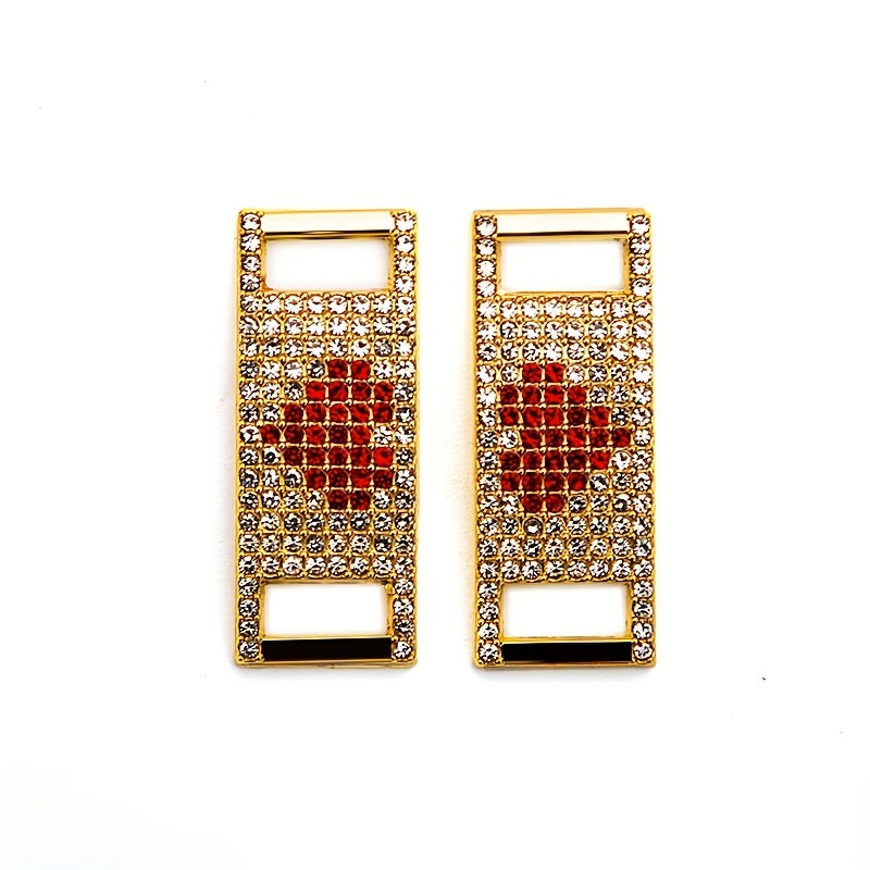 Unisex Heart-Shaped Zirconia Shoelace Buckles Fashion Shoe Accessories