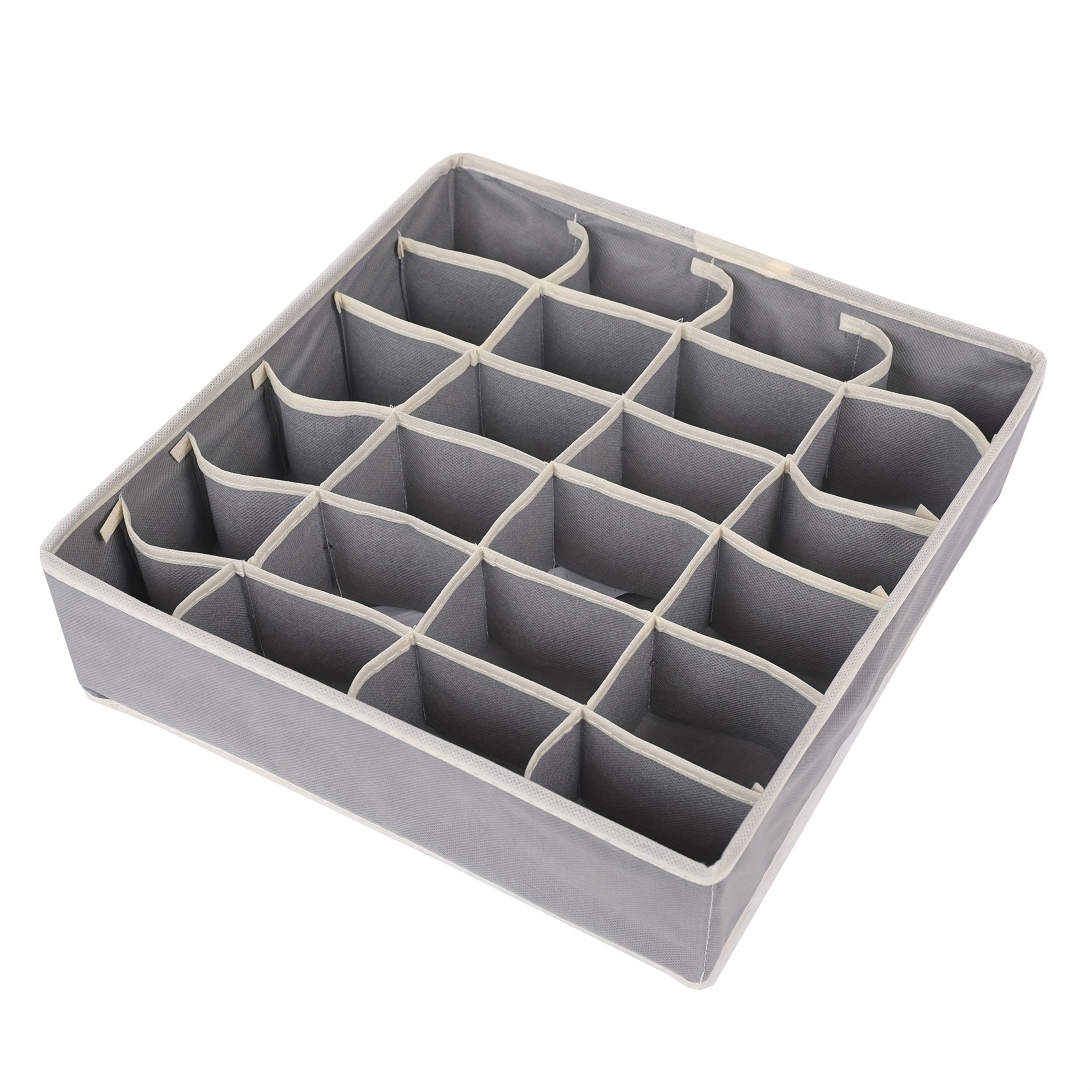 Fabric Sock Storage Box with 6/7/8/24 Grids Divided Organizer for Underwear and Socks