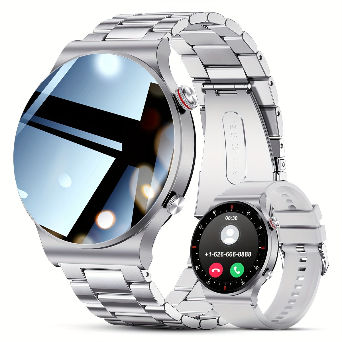 Smart Watch for Men Women Fitness Tracker Sleep Monitor Heart Rate AI Voice Control Touch Screen