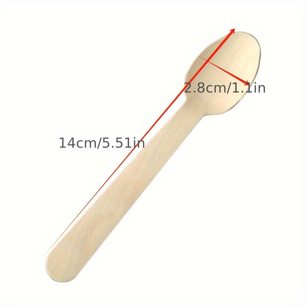 Одноразовые ложки из берёзовой древесины, упаковка по 10, 30, 50, 100 штук для дегустации и сервировки