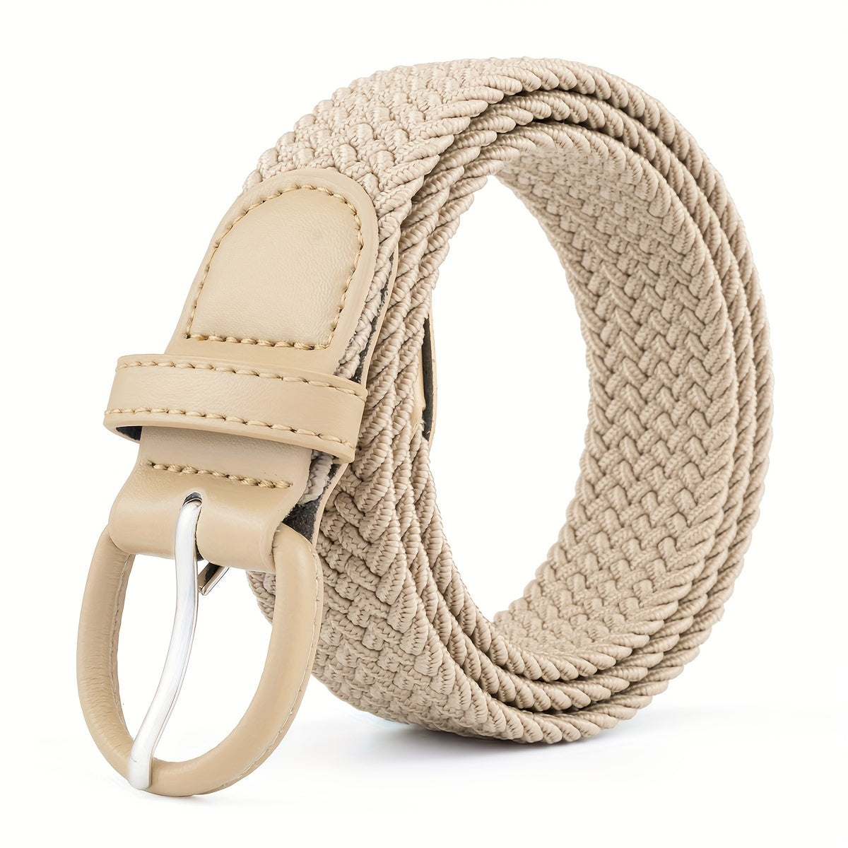 Плетёный кожаный ремень для джинсов и брюк с традиционной пряжкой, увеличенный размер