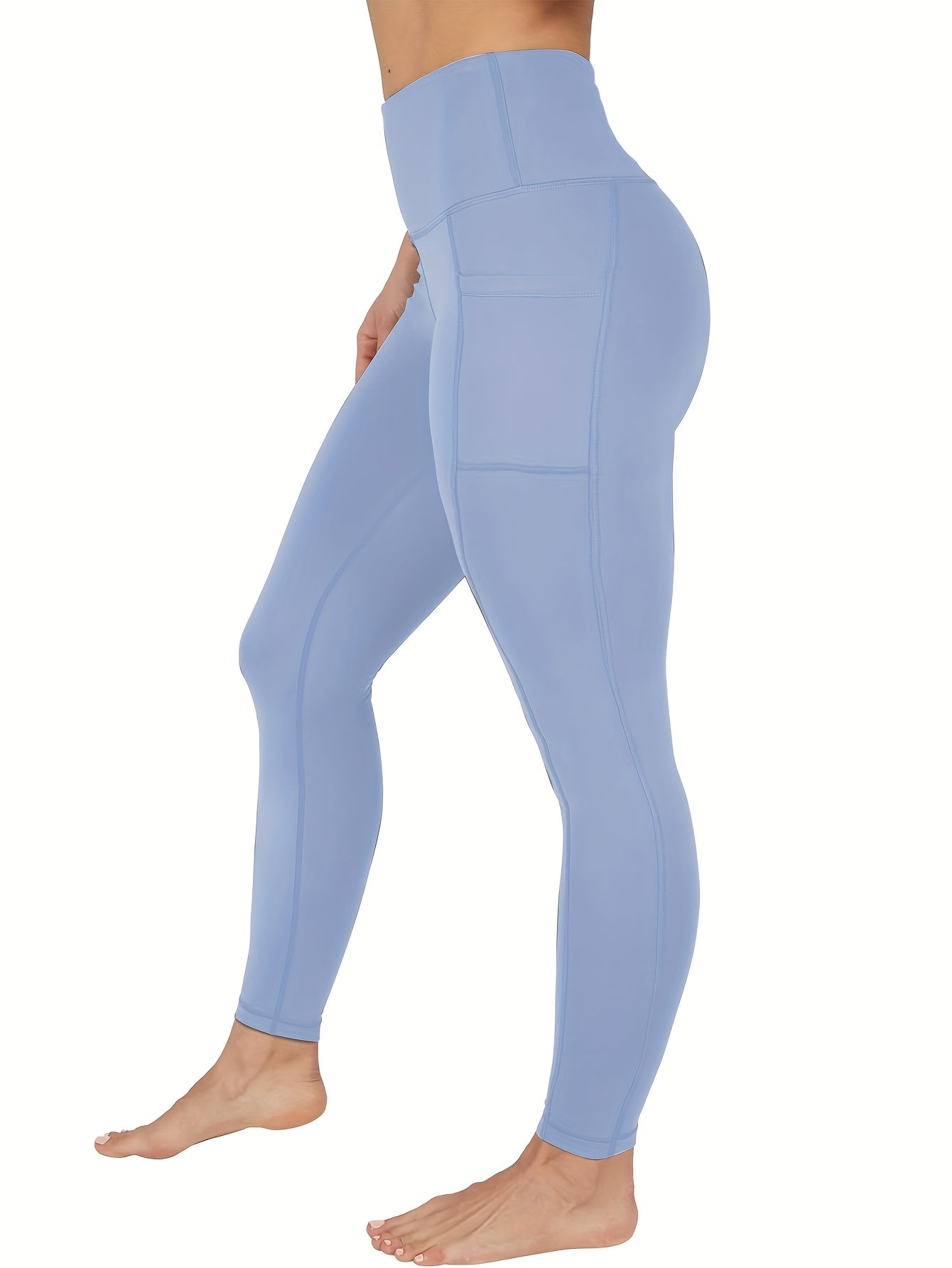 Plus Size Women's High-Waisted Yoga Pants Workout Leggings with Pockets