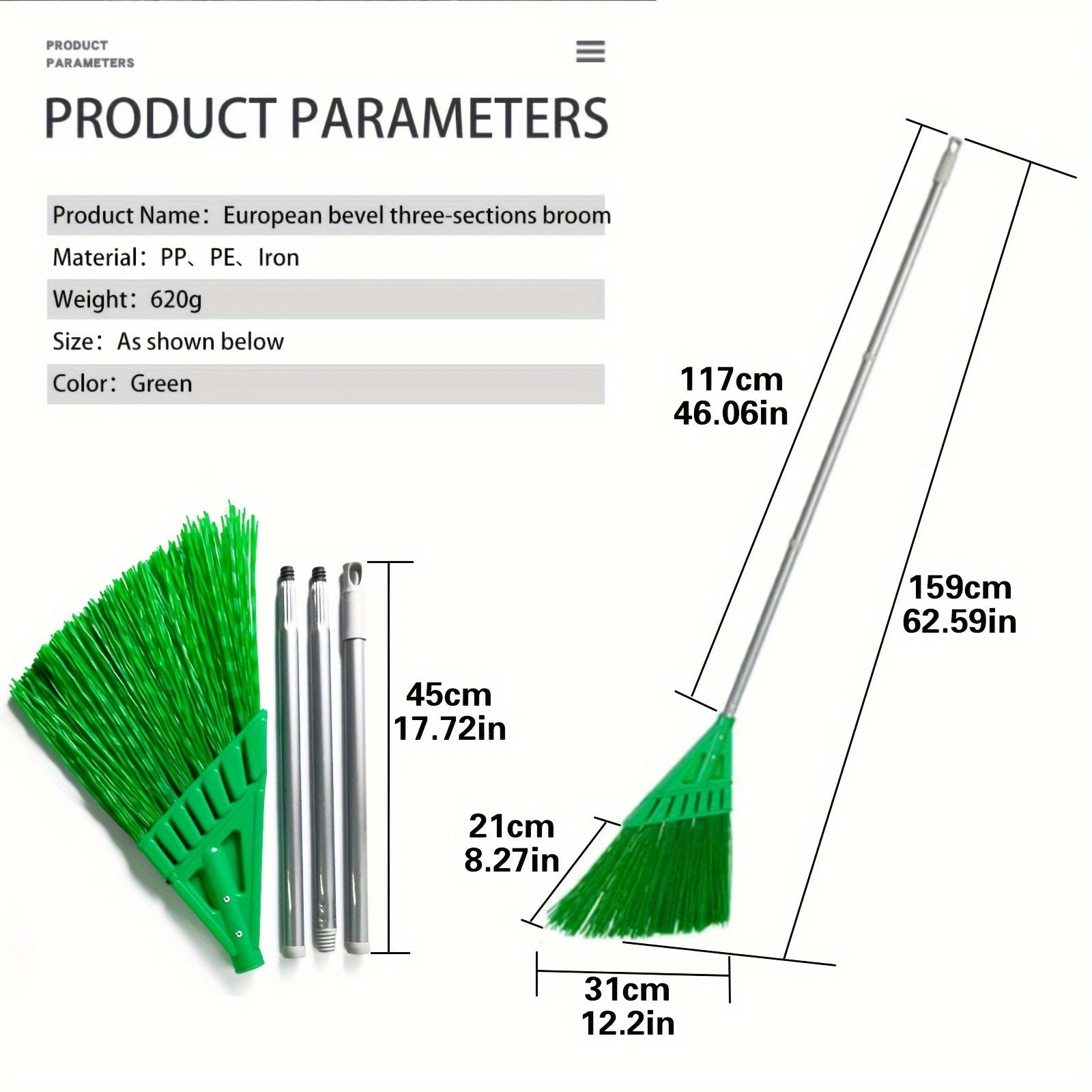 Long-Handled Outdoor Commercial Angle Broom for Courtyards and Hard Floors