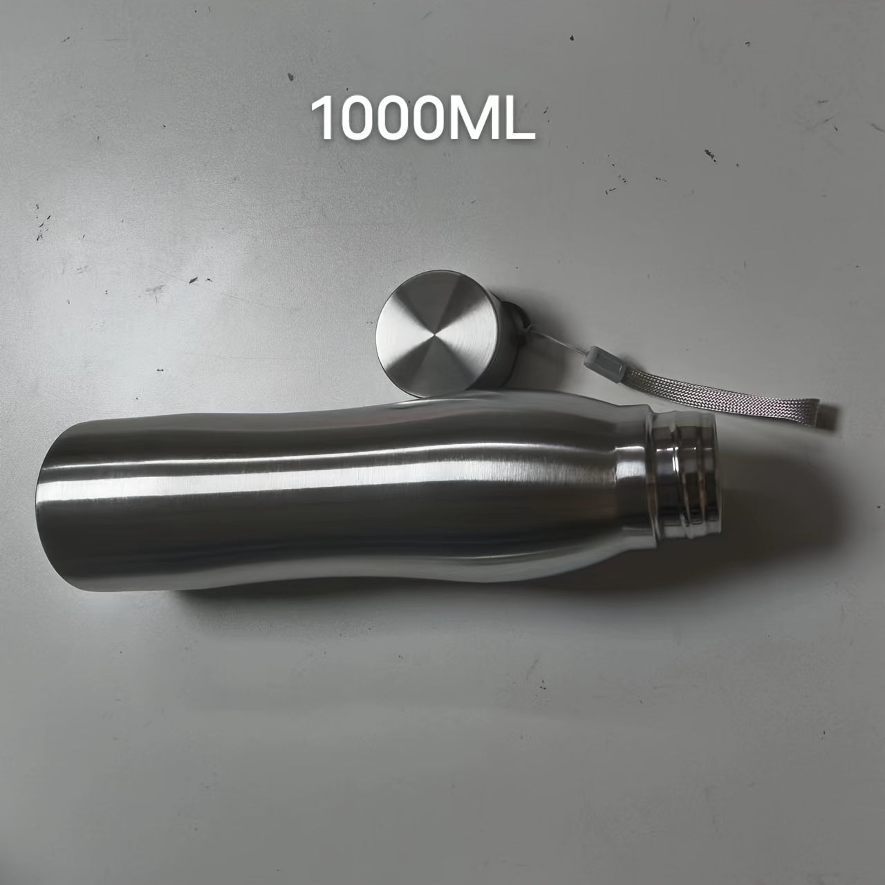 Large Capacity Stainless Steel Water Bottle with Steel Cap Anti-Shatter PVC-Free Portable for Travel Outdoor