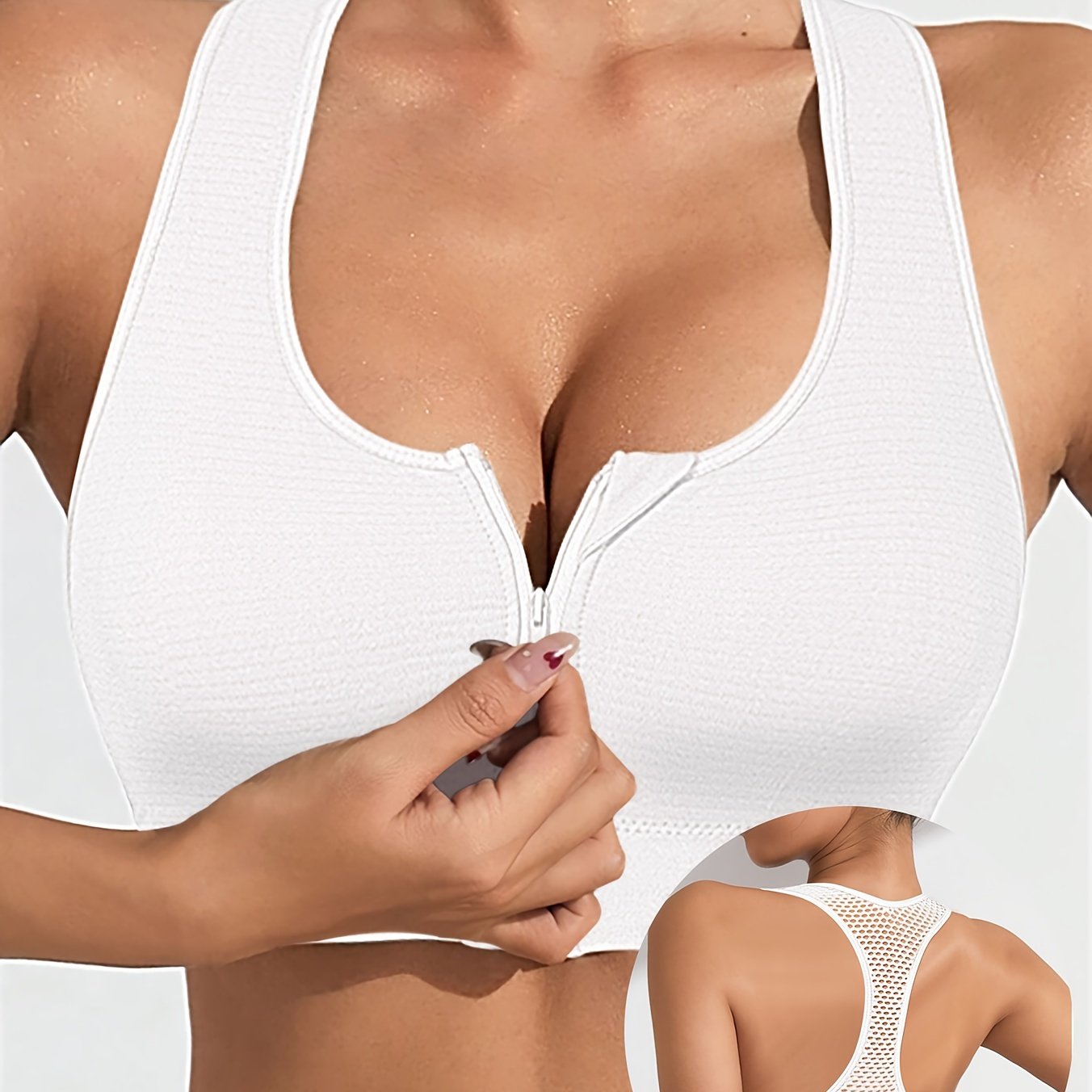 1-qismli ayollar uchun sport brassasi, fermuarsiz orqa qismi, bo'sh joyli, tikuvsiz, o'rtacha qo'llab-quvvatlash, olib tashlanadigan to'ldiruvchi, to'qilgan mato, 90% elastan, bir rangda, yoga, fitnes va tasodifiy kiyim uchun.