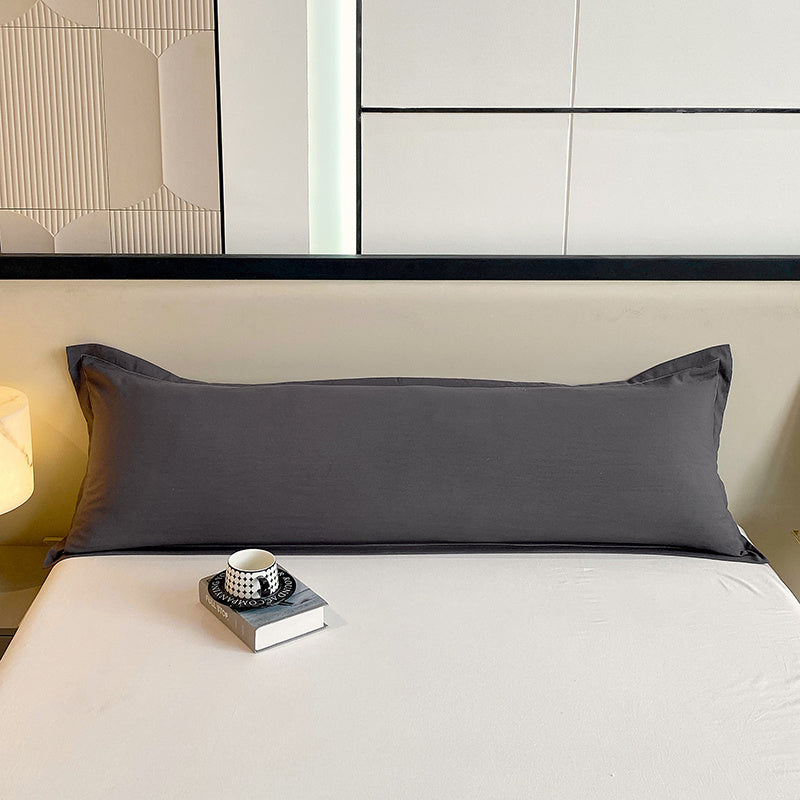 Solid Color Washed Cloud Long Pillowcase 100% Polyester Machine Washable