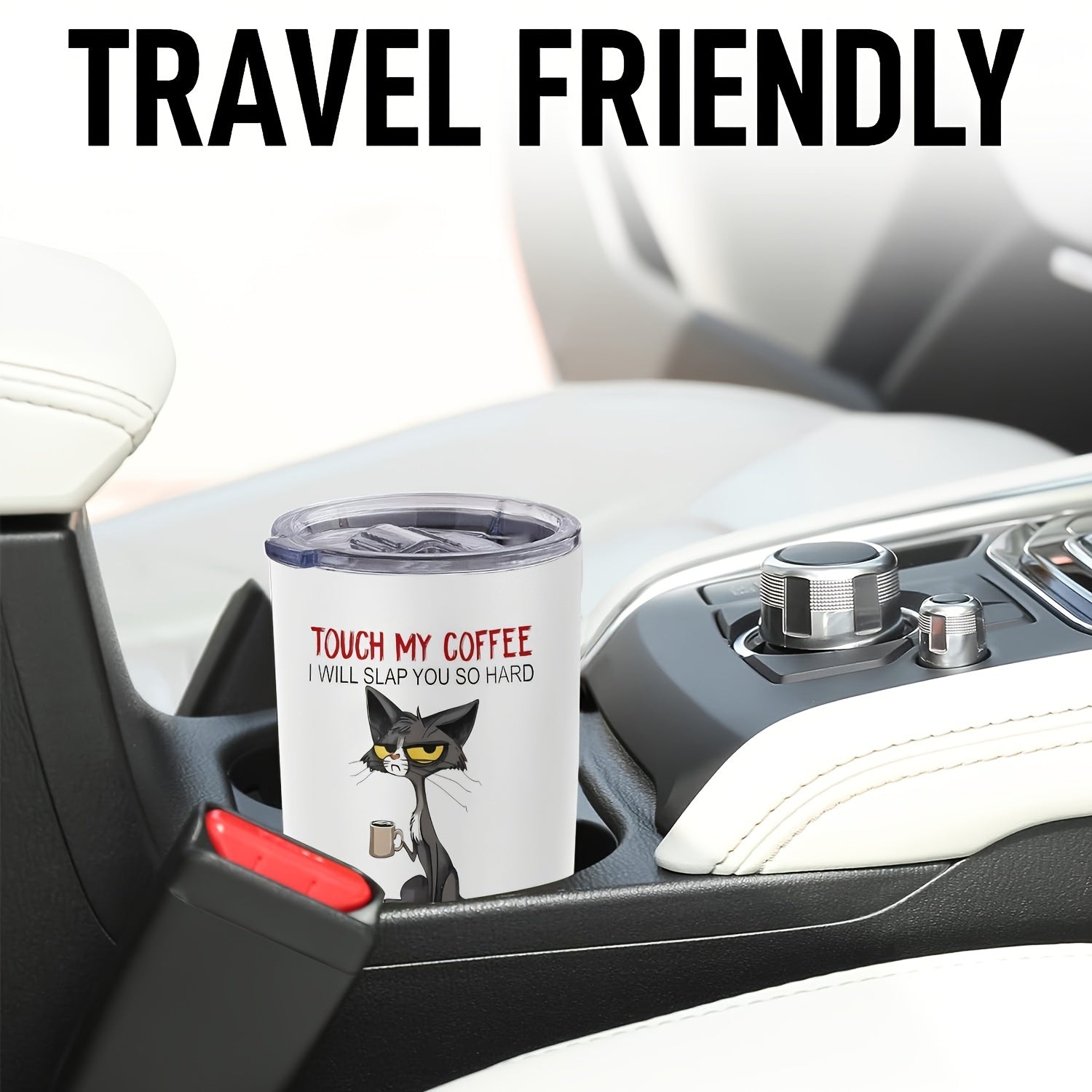 20oz Stainless Steel Cat Tumbler Double Wall Insulated Hot Cold Drinks Gift