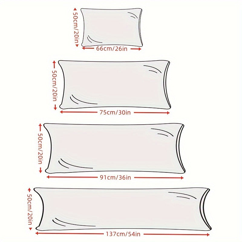 Silky Satin Pillowcase Breathable Soft Long Pillow Cover for Bed