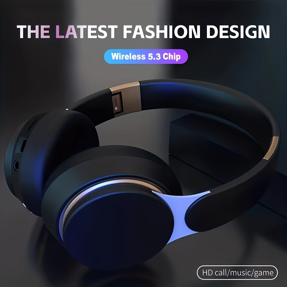 Wireless Over-Ear Bluetooth 5.0 Noise-Cancelling Headphones with Microphone Foldable