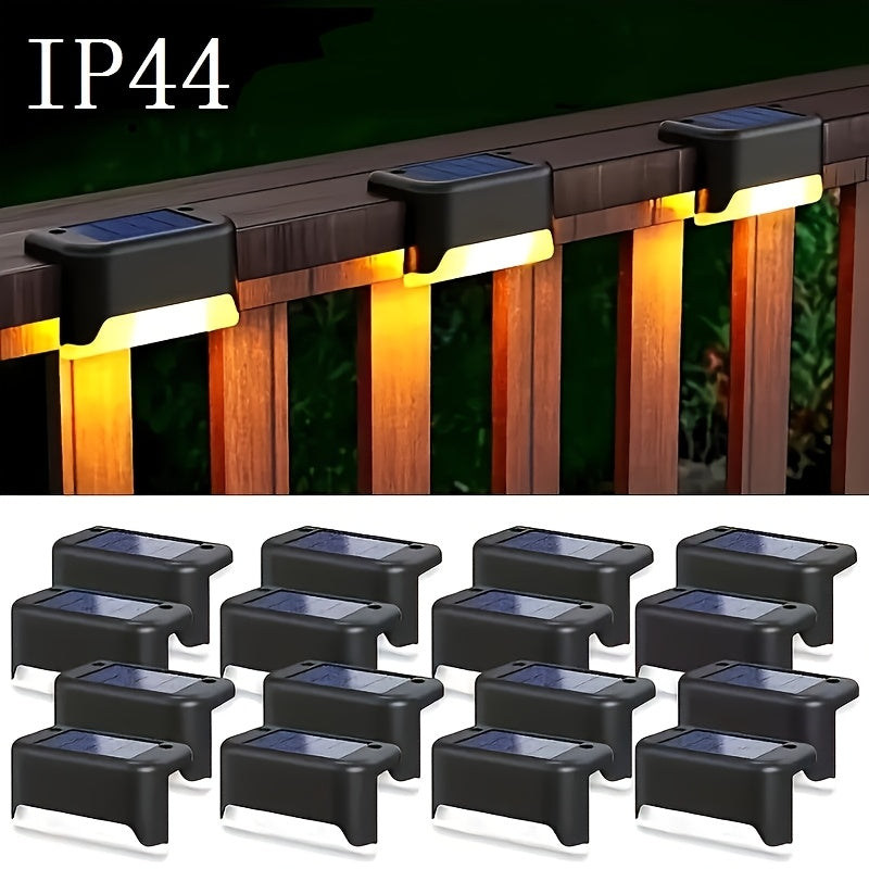 Pack de 8 luces solares para exteriores para escaleras, cercas, patios, jardines y caminos, impermeables
