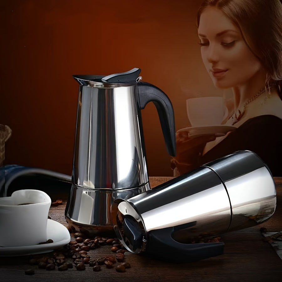 150ml Stainless Steel Moka Pot Manual Espresso Coffee Maker for Home and Restaurant