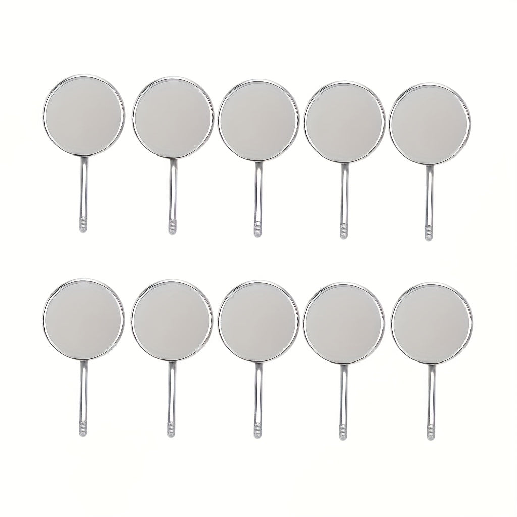 10pcs Stainless Steel Dental Mouth Mirrors for Accurate Visualization in Tight Spaces
