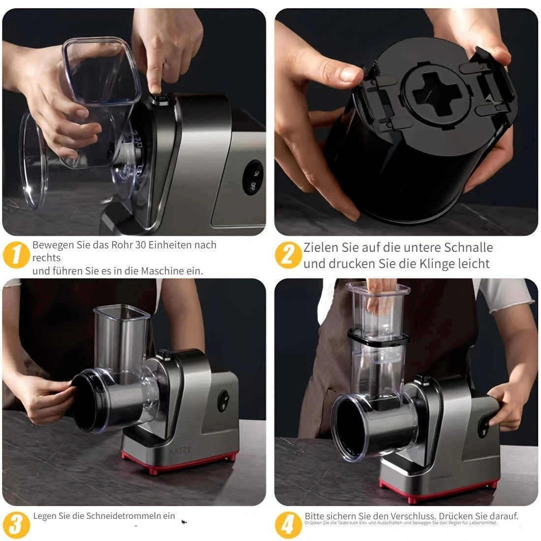 Bir dona metall oshxona sabzavot kesgichi, sabzavotlarni kesish uchun evropa standartidagi elektr oziq-ovqat protsessori. Ushbu oshxona asbobi har qanday oshpazlik ishqibozi uchun zarurdir.