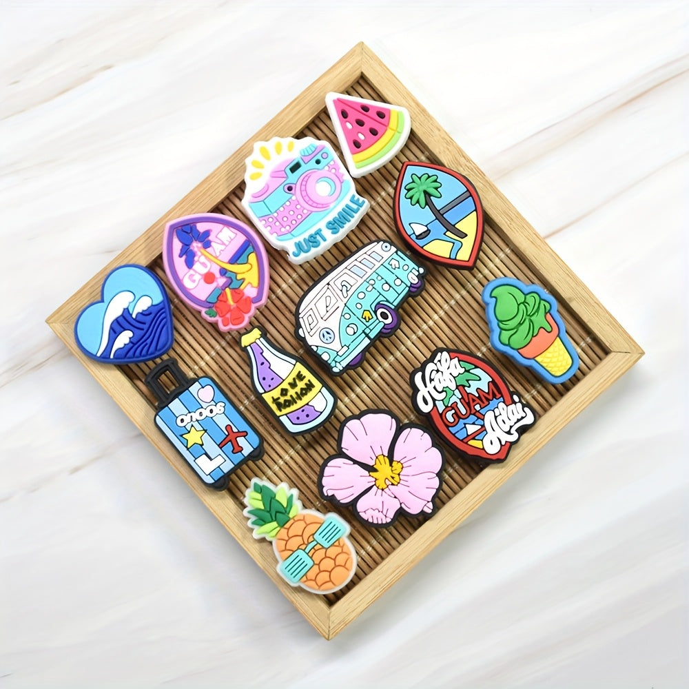 Unisex Plastic Shoe Charms 30pcs Fruit Watermelon Pineapple Sea Life