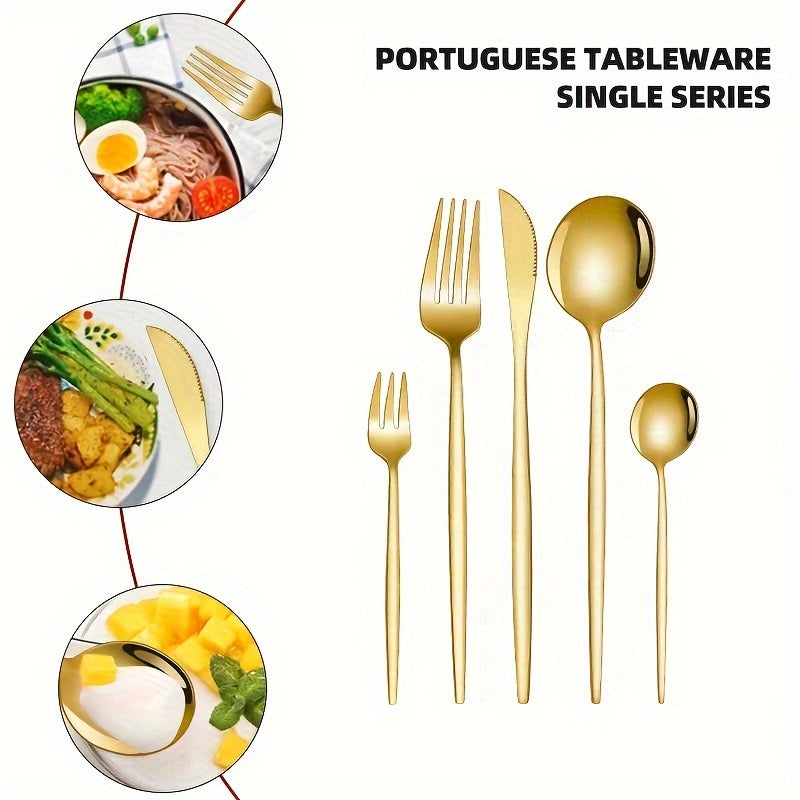 30 Pieces Stainless Steel Cutlery Set for Steaks Western Food Desserts