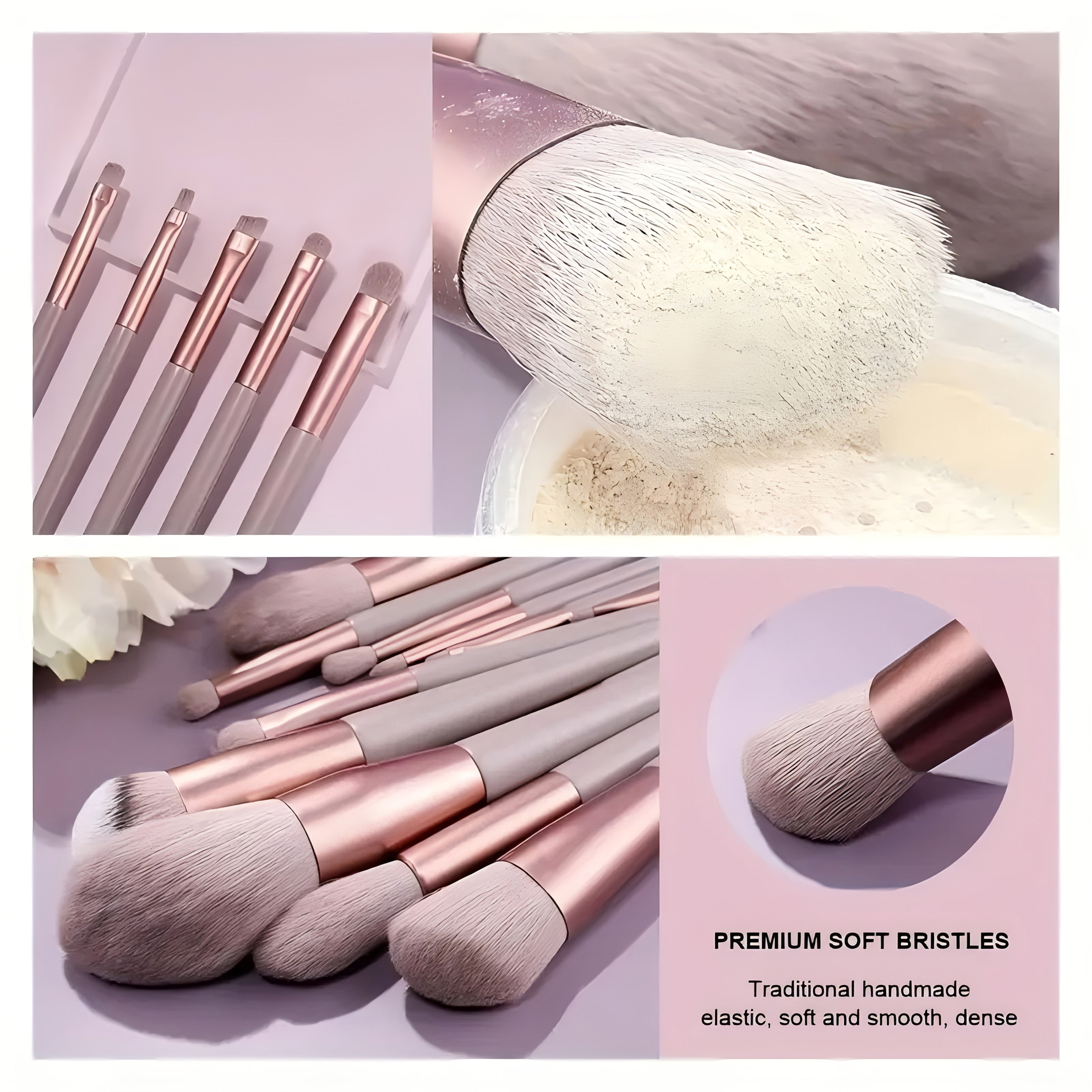 Women Makeup Brush Set 13Pcs Soft Bristles Hypoallergenic For Face Eyes Lip