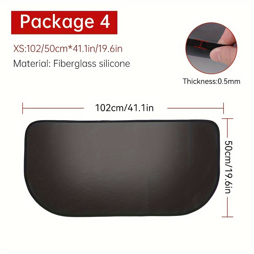 Fireproof Fiberglass Stove Floor Protector Half-Round Oil-Resistant Indoor Hearth Mat