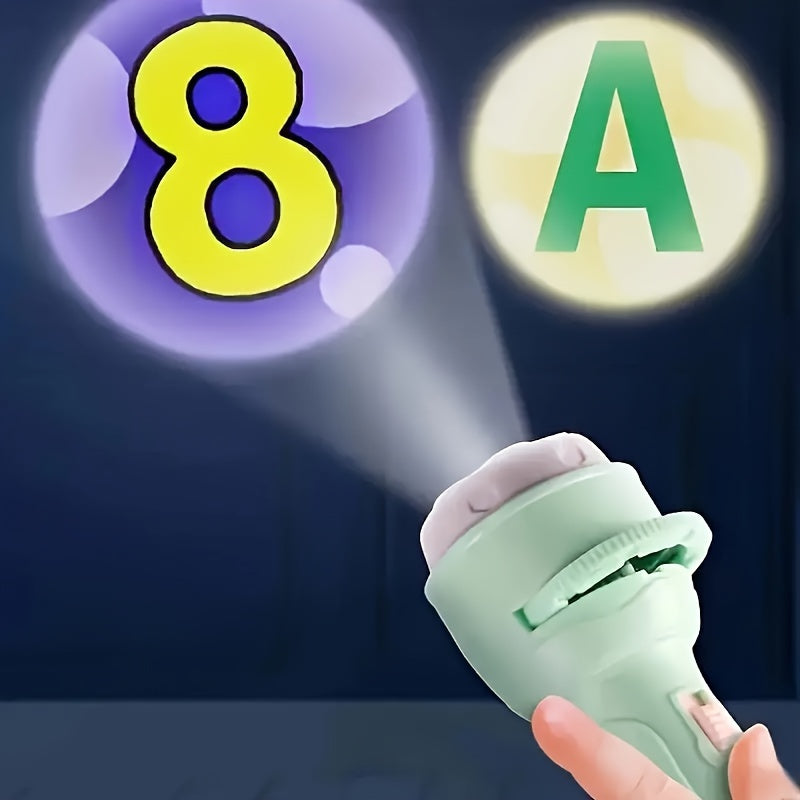 Proyector educativo infantil para niños de 3+ años con patrones de dinosaurios, océano, frutas en rosa, púrpura, verde y amarillo