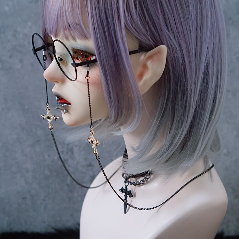 Vintage Gothic Cross Pendant Eyewear Chain Anti-Slip Sunglasses and Reading Glasses Lanyard