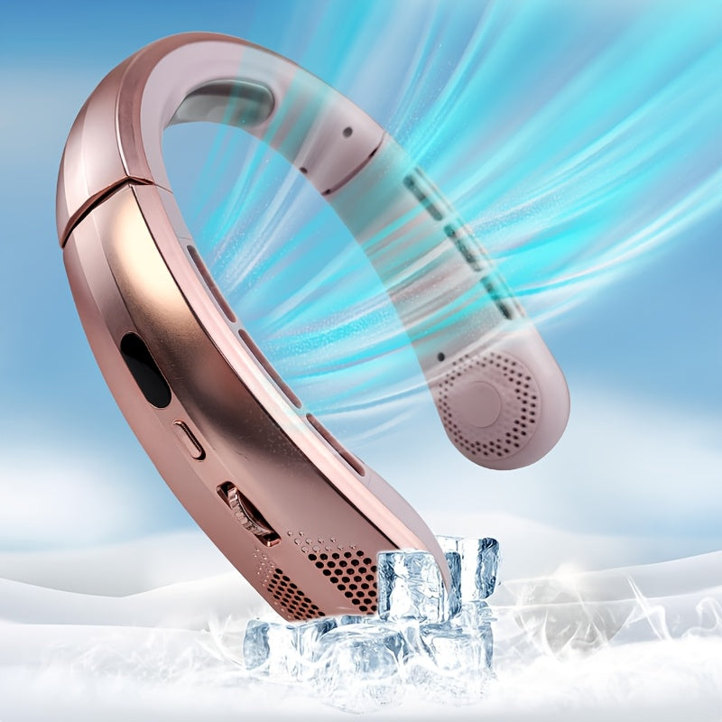 2024 Yangi Model Aqlli Moslashuvchan Bo'yin Ventilatori Type-C Tez Zaryadlash LED Ko'rsatuv Bladeless