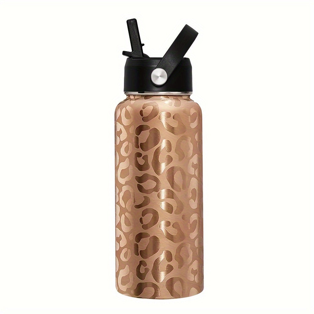 32oz Stainless Steel Water Bottle with Straw Lid for Outdoor and School Use